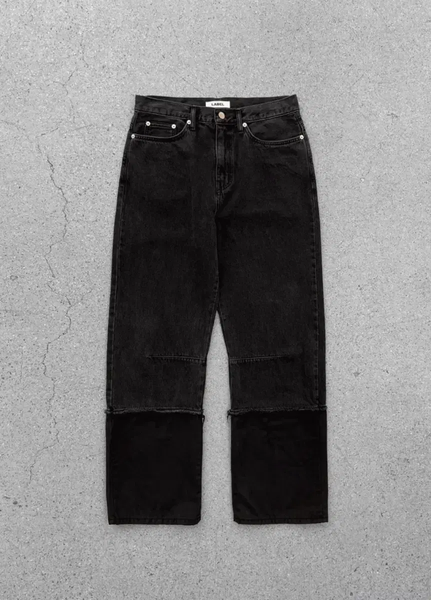 [3] 라벨 아카이브 cut off paneled jeans black